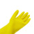 海斯迪克 黄色乳胶手套 防水防滑胶皮橡胶手套 M码1双 
