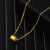 蒂蔻（Tico） 简约时尚足金小蛮腰黄金吊坠女款3D硬金挂坠配18K金项链套装