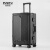 普思图（PUSITU）品牌行李箱女商务拉杆箱铝框前开口行李箱万向轮男密码箱女旅行箱 黑色 20寸