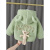 迪士尼0-4岁女宝宝穿的秋冬装羊羔绒外套加绒婴儿女童加厚棉衣服棉袄 粉色后背小熊 100cm