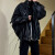 7家优品cleanfit黑色皮衣外套男秋冬季痞帅高级感美式立领机车服夹克男 NFJQ-W31黑色 XL