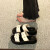 鞋柜达芙妮集团旗下韩版凉鞋女2024春夏新品外穿休闲厚底防滑沙滩鞋女 黑色 35
