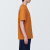 无印良品（MUJI）男式 天竺编织圆领短袖T恤男士打底衫男款 夏季新品AB1MKA4S 橙色条纹 M (170/92A)
