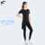 范迪慕 运动套装女夏健身跑步瑜伽宽松高弹速干训练服  黑色三件套 XL 