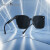 海伦凯勒（HELEN KELLER）开车偏光太阳镜男士方框防晒高级感墨镜女王一博同款眼镜H2207 H01（墨镜+镜链）套餐