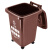 兰诗（LAUTEE）D060 大号户外分类垃圾桶物业环卫带盖果皮箱 可定制 50L四轮棕色湿垃圾