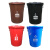 圆形分类垃圾桶铁柄加厚大号水桶带盖手提泔水桶干湿厨余户外环卫 60L加厚新料分类桶带盖子 颜色