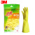 3M 思高橡胶手套 薄巧型防水防滑家务清洁手套 厨房洗衣手套大号定做 XA006502570 柠檬黄3双装