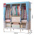梦卡莱（MENGKALAI）布衣柜 组装简易衣柜 实木单人衣柜 加固组合衣柜 现代简约衣橱 1.5B蓝色城堡