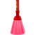 兰诗 SB-0318 环卫物业学校扫把笤帚单个木柄塑料丝扫把 红斜杆小号硬毛宽头10个装