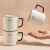 品喻（PINYU）杯子马克杯咖啡杯陶瓷杯高颜值水杯茶杯家用大容量情侣带勺冲泡杯