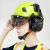 达林韦尔工地护目防砸安全帽带双护目镜隔噪音防护耳罩 橙色帽+内透+外墨+B07E