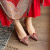 大东2024年秋冬新款女鞋法式红色婚鞋新娘鞋水钻高跟鞋女尖头单鞋 红色6厘米 34