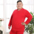 中老年特大号加肥加大码保暖套装内衣套装加绒加厚胖男士本命年大红色 红色 5X建议190-230斤左右