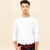佐丹奴（Giordano） 男装T恤 GiordanoT恤简约素色磨毛罗纹圆领长袖T恤90026602 标志白色 大码(175/100A)