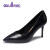 依思Q(exull)韩版尖头细跟高跟单鞋时尚舒适优雅女鞋T8150016 黑色 37
