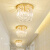 灯星堡过道灯欧式门厅金色水晶玄关灯衣帽间阳台灯入户吸顶具走廊灯客厅 直径20*高24厘米三色LED