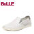 BELLE/百丽专柜同款夏季时尚休闲男单鞋4KV01BM6 白色 42