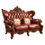 皇家路易斯 欧式沙发组合 全实木真皮沙发双面雕花欧美别墅大小户型客厅123 颜色可定制 1+2+3人位组合
