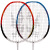 凯胜（KASON）力量型定制款FORCE T1010铝铁合金羽毛球拍套装对拍2只装橘红/天蓝（附带3个羽毛球）