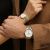 拜戈（Balco）【节日礼物】瑞士品牌手表原装进口石英情侣对表男表女表3074 女表1030Q3075金色