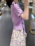 JVH香港潮牌雪纺碎花裙套装女 2024夏季新款度假收腰短款T恤半身长裙 花色 M