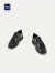 HLA海澜之家休闲鞋24新系带商务舒适平跟加宽楦形鞋子男 黑色04 43