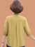 俞兆林（YUZHAOLIN）妈妈春装七分袖衬衫洋气宽松上衣中年中老年女春夏装中袖纯色衬衣 黄色 2XL (参考105-120斤)