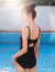 李宁（LI-NING）泳衣女专业训练连体三角游泳衣女士时尚大码泳装 4541 黑色 XL 