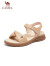 骆驼（CAMEL）2024夏季新款时尚休闲沙滩运动凉鞋法式一字带厚底凉鞋女 L24M022622杏色 35