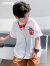 CRESRY韩国童装潮牌男童夏季短袖t恤2024新款中大童青少年夏款炸街半袖 红色 140cm