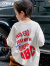 CRESRY韩国童装潮牌男童夏季短袖t恤2024新款中大童青少年夏款炸街半袖 红色 140cm