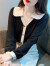 叶紫枫 长袖衬衫女春秋季新款法式别致雪纺设计感小众高级感气质小衫 绿色 L(115-125)