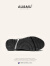 AU&MU澳洲原创羊皮毛一体雪地靴女冬季皮面机车大码女靴保暖短筒大棉鞋 211黑色 37