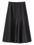 范思蓝恩22FS2036法式分割鱼尾半身裙女夏季新款A字高腰伞裙 黑色 M