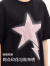 森马（Semir）森马短袖T恤女中长款设计感星星宽松上衣夏季个性印花套头衫甜酷 黑色90001 160/84A/M