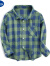 迪士尼（Disney）商场同款3-12岁男童长袖衬衫2022新款夏季薄款儿童春秋纯棉上衣小童格子衬衣 绿色格子衬衫 130码建议身高120厘米左右