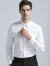 墨诺佰衬衫男长袖修身韩版商务经典百搭职业装衬衫免烫纯色白衬衣 白色 42码（160-175斤）
