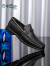 金利来（goldlion）男鞋商务休闲鞋舒适轻质透气时尚皮鞋596830192ALB-黑色-43码