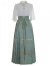 纳琳雅Nalinya2024新款新中式国风喇叭袖衬衫立领刺绣一片式织金马面裙 白色上衣+绿色马面裙 M