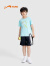 贵人鸟儿童短袖t恤2023年男女童宽松运动衣跑步印花短T吸湿排汗103 浅蓝绿 175cm