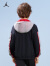 NIKE JORDAN 耐克AJ童装男童梭织夹克春秋儿童透气连帽上衣外套 正黑色 150(M)
