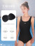 李宁（LI-NING）泳衣女专业训练连体三角游泳衣女士时尚大码泳装 4541 黑色 XL 