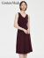 VEROMODA连衣裙2023新款优雅气质简约法式黑色无袖裙女 E21品萄红色-B 155/76A/XS