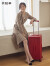 卡拉羊魔方体行李箱24英寸大容量巨能装旅行陪嫁婚礼箱CX8110锦鲤红