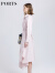 PORTS宝姿商场同款新款优雅流樱粉金属腰带衬衫裙LD8D181PWD096 日暮粉 0