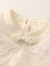 笛莎（DEESHA）童装女童2024年夏装新款中大童立体珍珠盘扣双层盘绣翻领公主裙 米色 160cm