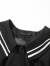 lagogo拉谷谷夏季新款海军领连衣裙女高腰显瘦黑色短袖减龄A字裙 黑色(W1) 155/S/36