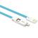 品胜 小面数据充电线 Micro USB/Lightning接口 二合一手机充电线 1米 湖水蓝 适用于苹果 安卓 华为 三星