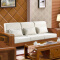 实木沙发组合布艺沙发现代简约新中式沙发1+2+3+茶几+方几/胡桃色#803